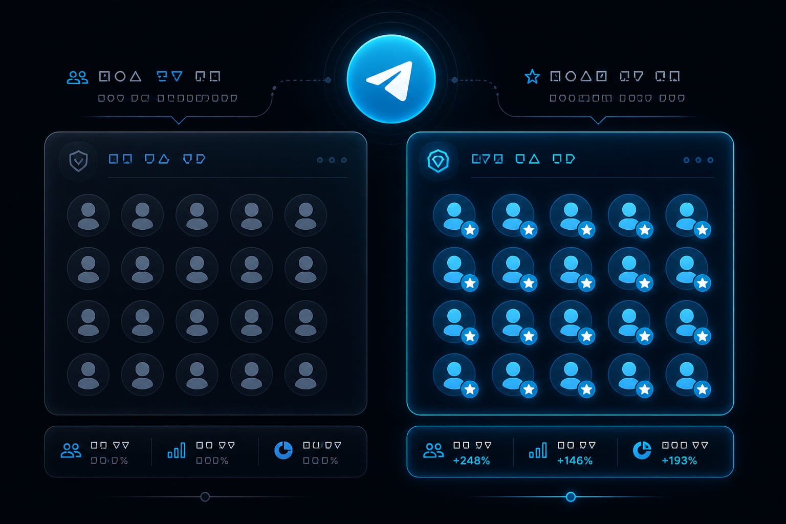 Comparison of real and empty follower profiles in an Instagram follower list